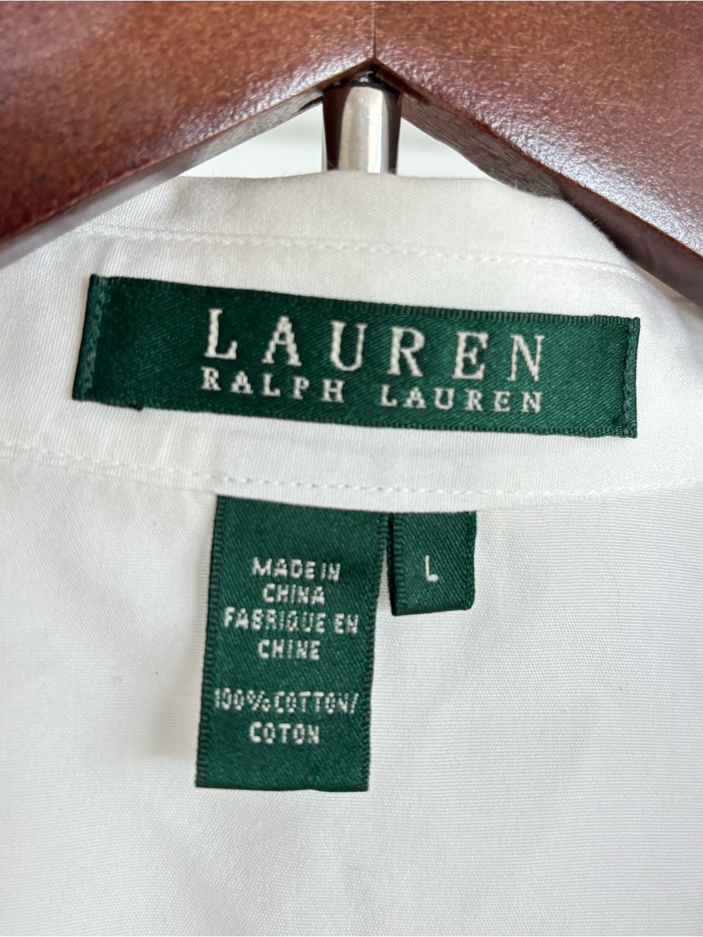 Lauren Ralph Lauren White Cotton Ruffle Shirt Jabot Blouse Shirt L Romantic Y2K - Picture 9 of 12
